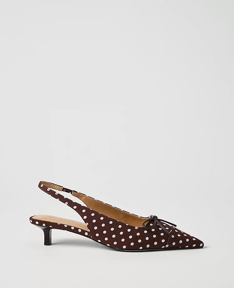 Polka Dot Kitten Heel Pump | Ann Taylor