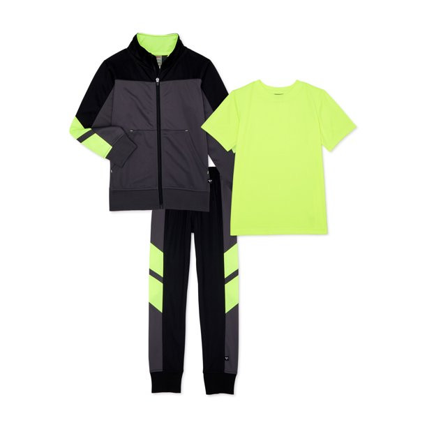 Cheetah - Cheetah Boys Tricot Jacket, Joggers and Performance T-Shirt, 3-Piece Athletic Set, Size... | Walmart (US)