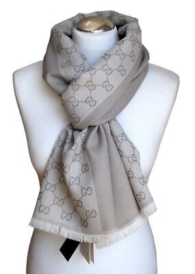 Gucci Luxus Schal 100% Wolle Neu Scarf Shawl Sciarpa beige 180x40  | eBay.de | eBay DE