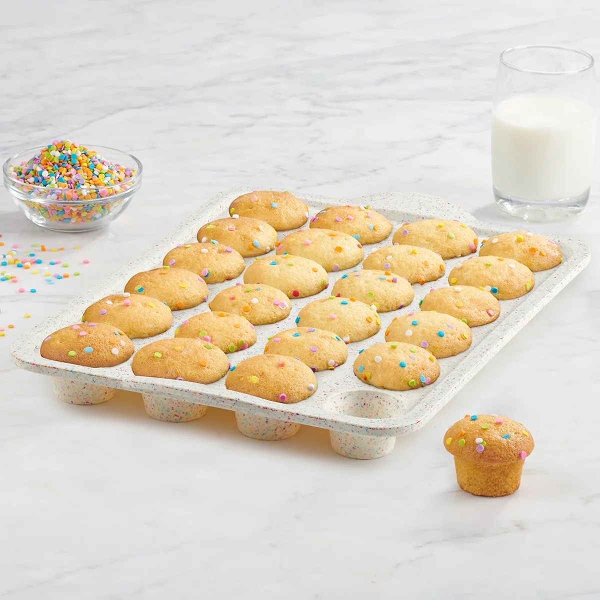 Trudeau Silicone 24 Count Mini Muffin Pan, Multi-Color Confetti, Dishwasher Safe - Walmart.com | Walmart (US)