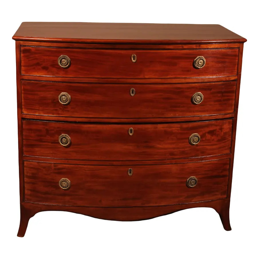 Bowfront Chest of Drawers in Mahogany, 1800s | Chairish