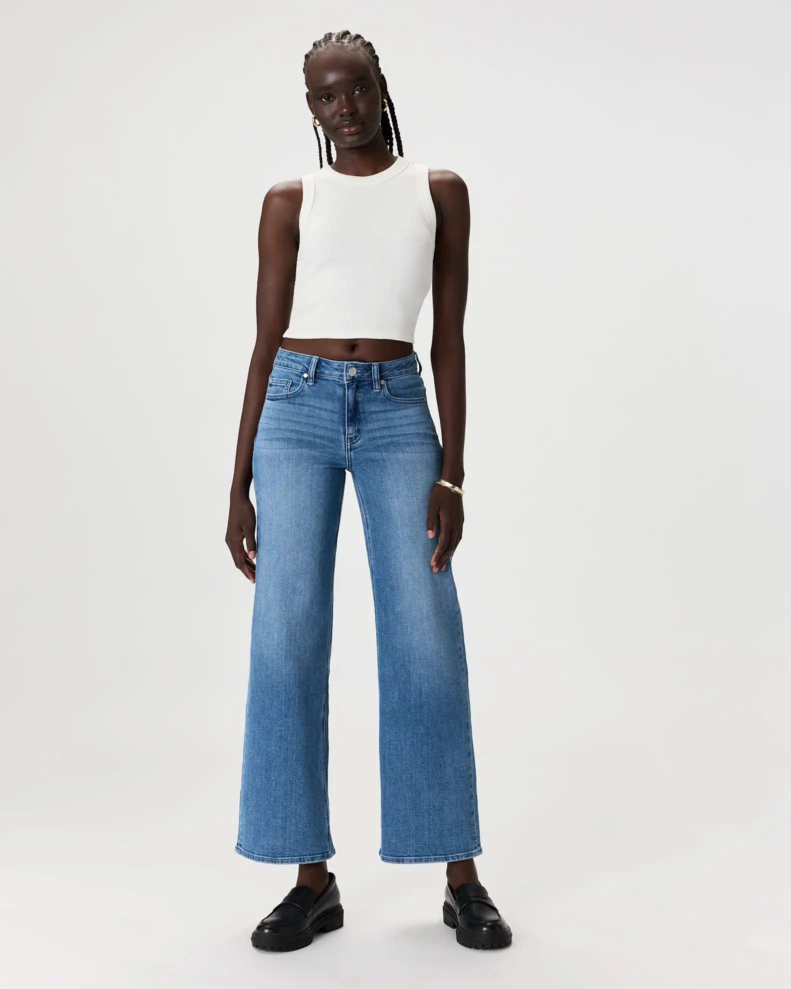 Bella Stretch Wide Leg Jeans in Seaside Blue | Quince