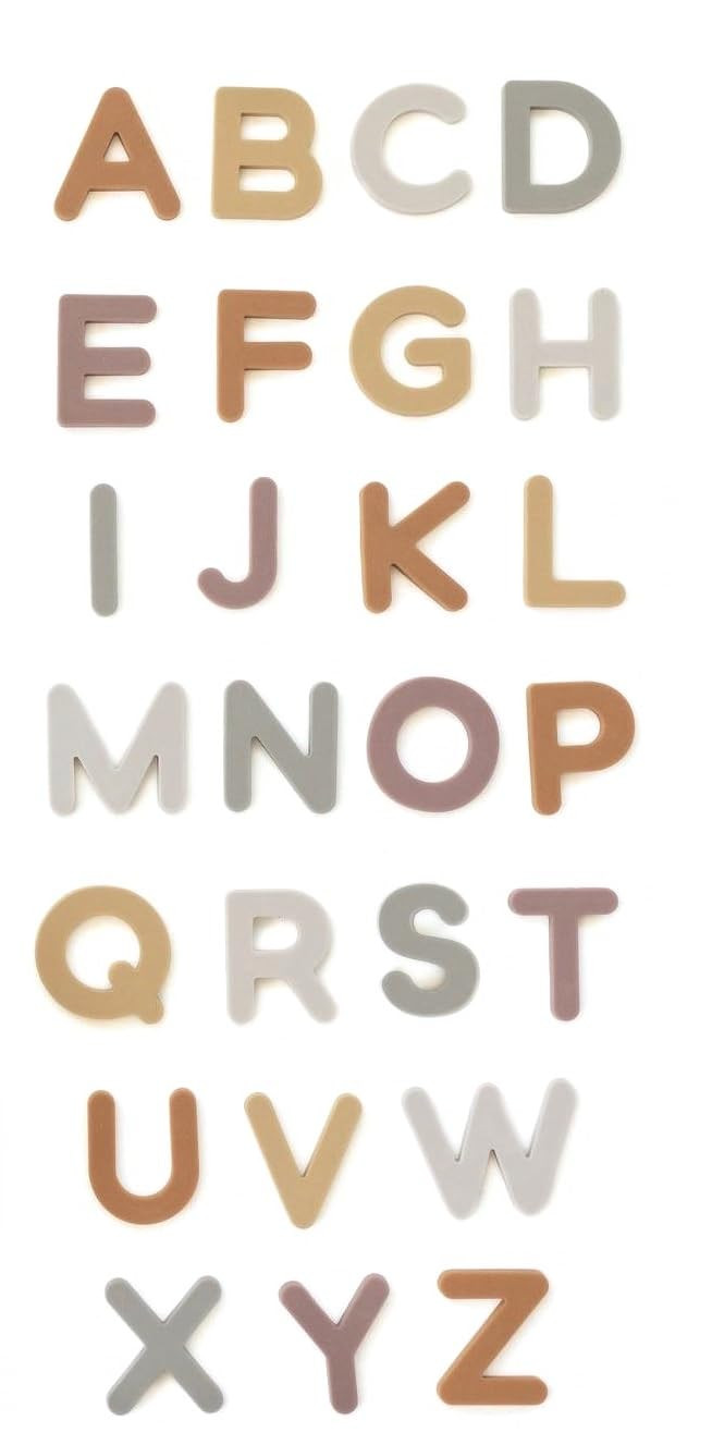 Neutral Silicone Alphabet Magnetic Letters, 26 Piece Non Toxic Learning Set, Perfect for Refriger... | Amazon (US)