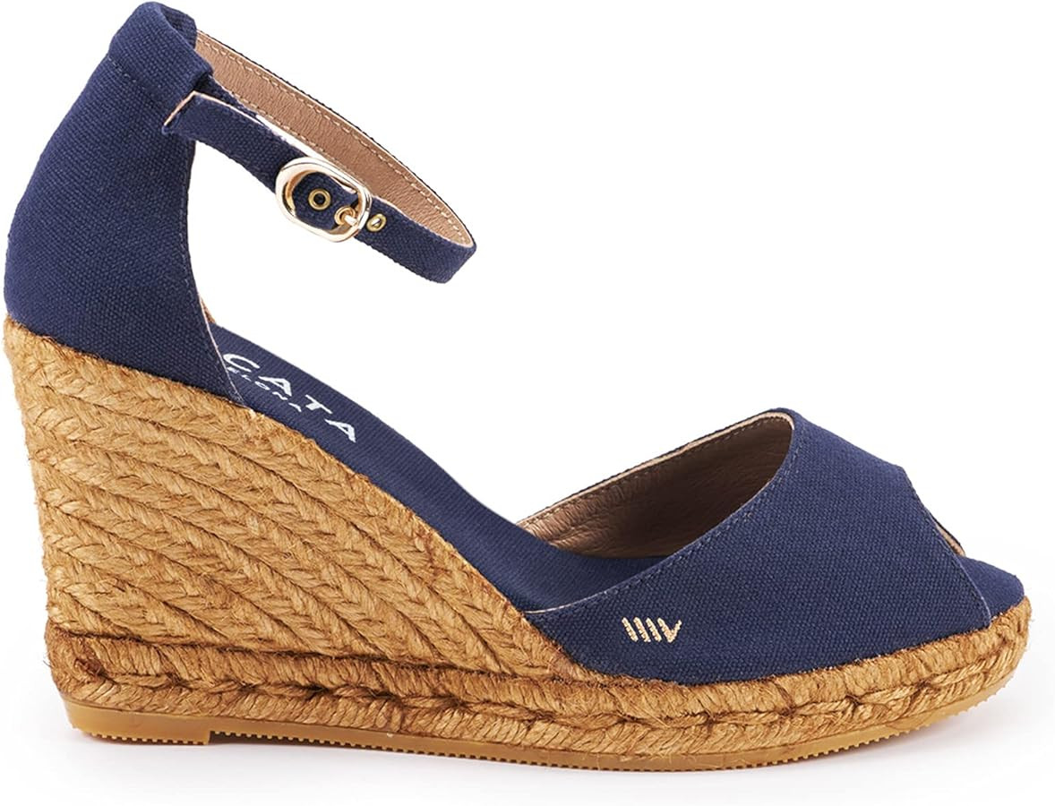 Viscata Aiguafreda Espadrille Canvas Wedges Spain Handmade 3 ½” Heel Women's Open Toe Sandals ... | Amazon (US)