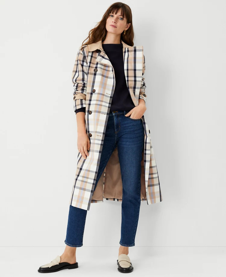 Petite Plaid Trench Coat | Ann Taylor (US)