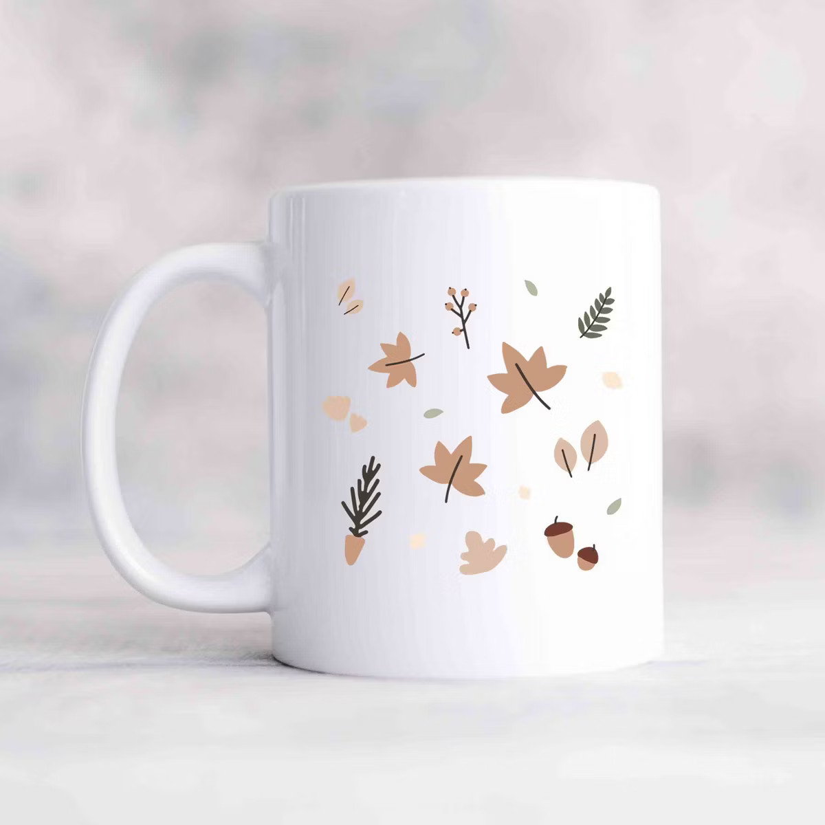 City Creek Prints Boho Fall Leaves Mug - White | Target
