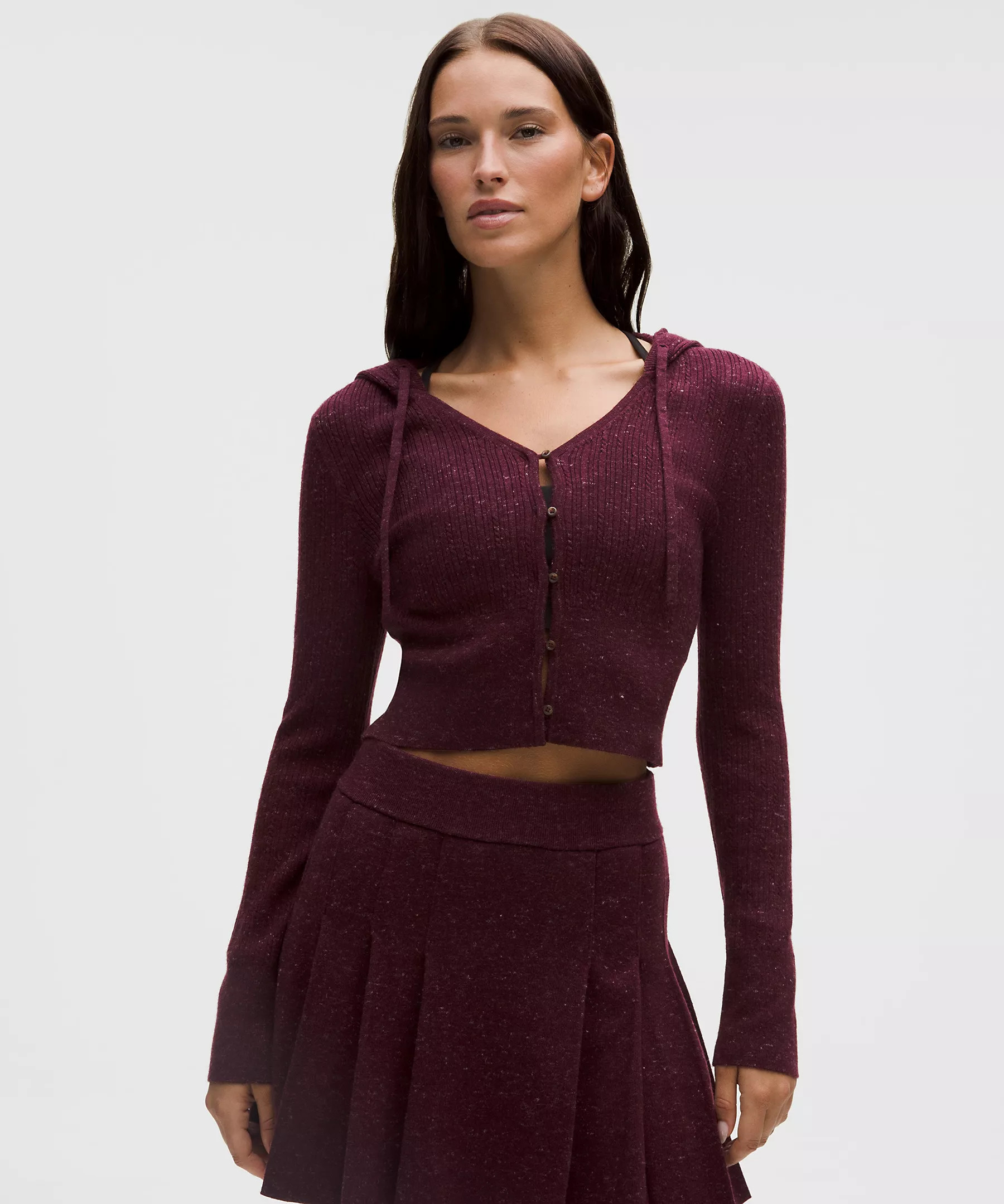 Micro Cable Merino Wool Hooded Cardigan | Lululemon (US)