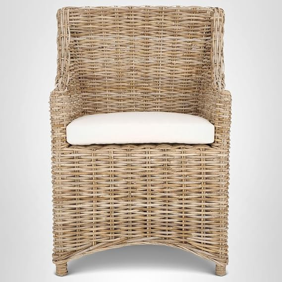 Safavieh Home Collection Ventura Brown and White Washed Arm Chair | Amazon (US)