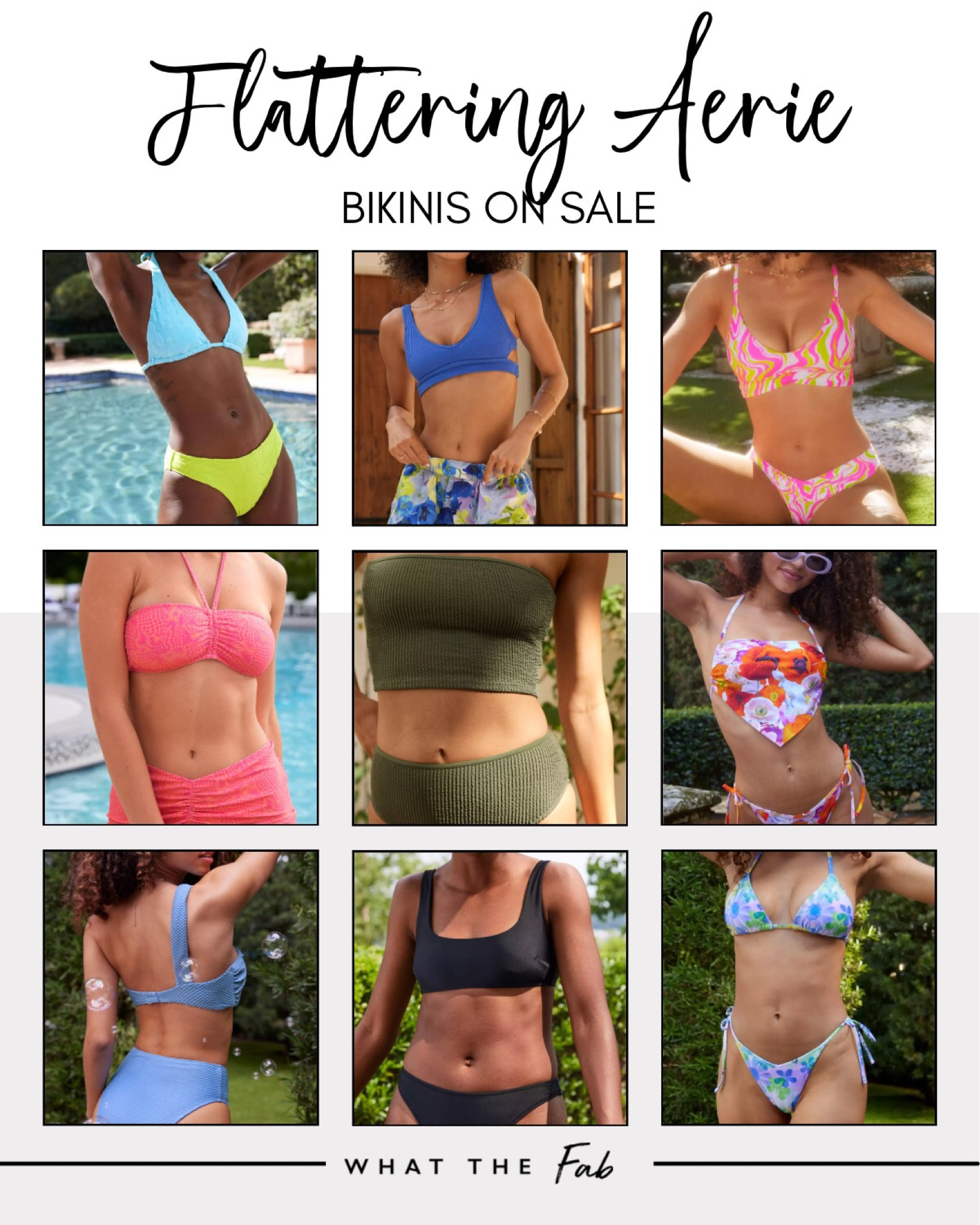 Flattering Aerie Bikinis on Sale, bikini tops, bikini bottoms, swimwear, beachwear, swimsuits

#LTKswim #LTKunder50 #LTKSale