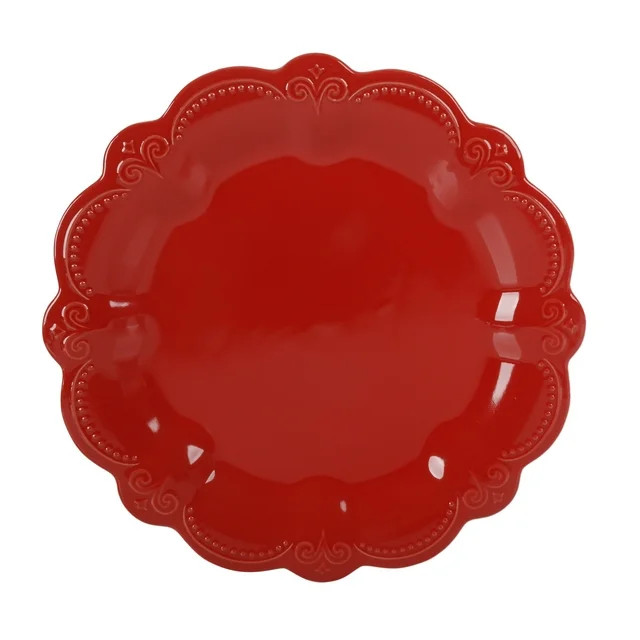 The Pioneer Woman Toni Red Ceramic 10.9-inch Dinner Plate | Walmart (US)