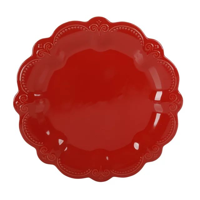 The Pioneer Woman Toni Red Ceramic 10.9-inch Dinner Plate | Walmart (US)