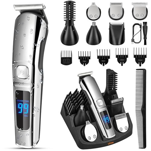 Ufree Beard Trimmer for Men, Waterproof Electric Razor for Nose, Body, Face & Mustache, Cordless Hair Clippers Shavers Grooming Kit, Gifts for Men Husband Father | Amazon (US)
