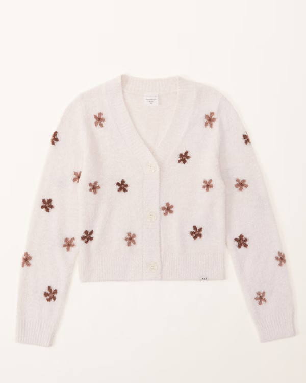 pattern cropped cardigan | Abercrombie & Fitch (US)