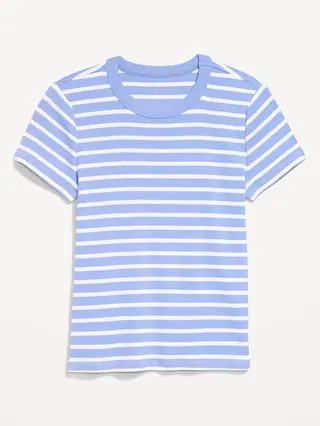 Snug Crew-Neck Ribbed T-Shirt | Old Navy (CA)