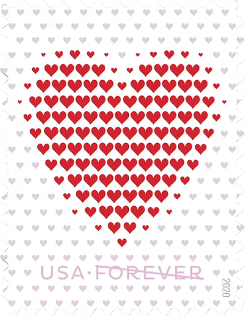 Made of Hearts Sheet of 20 Forever First Class Postage Stamps Wedding Celebration Love Valentines... | Amazon (US)
