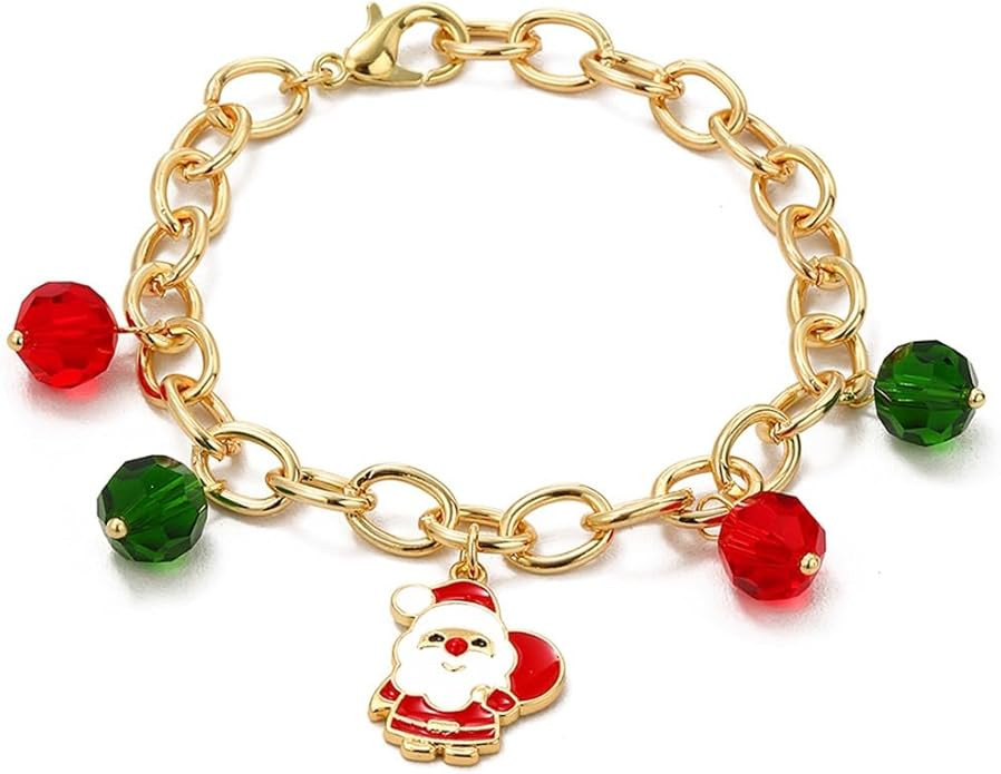 Necklace for Women Christmas Ornaments Snowflake Bracelet Crystal Beaded Ladies Christmas Bracele... | Amazon (US)