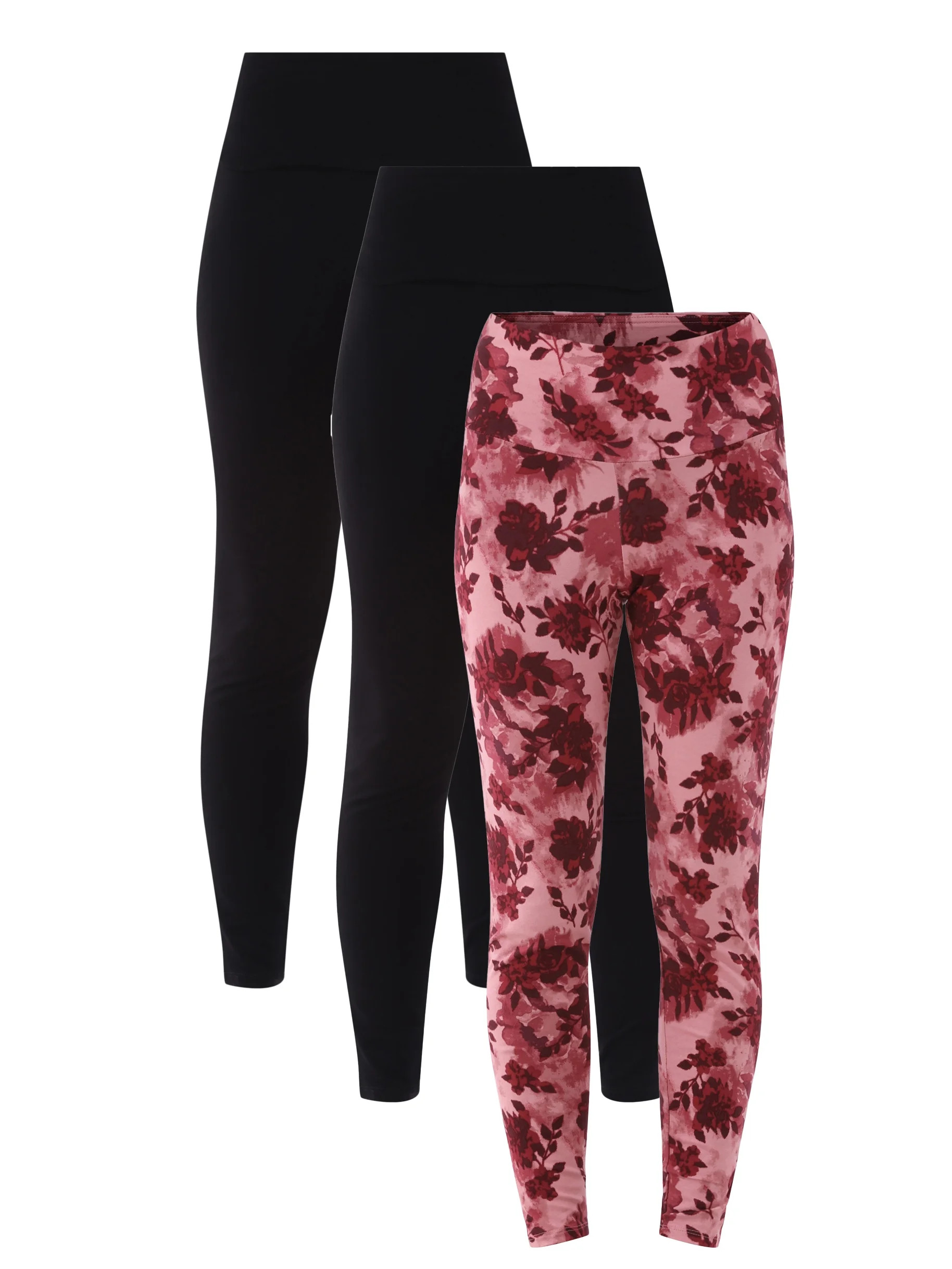 No Boundaries High Rise Leggings, 27” Inseam, 3 Pack, Women’s | Walmart (US)