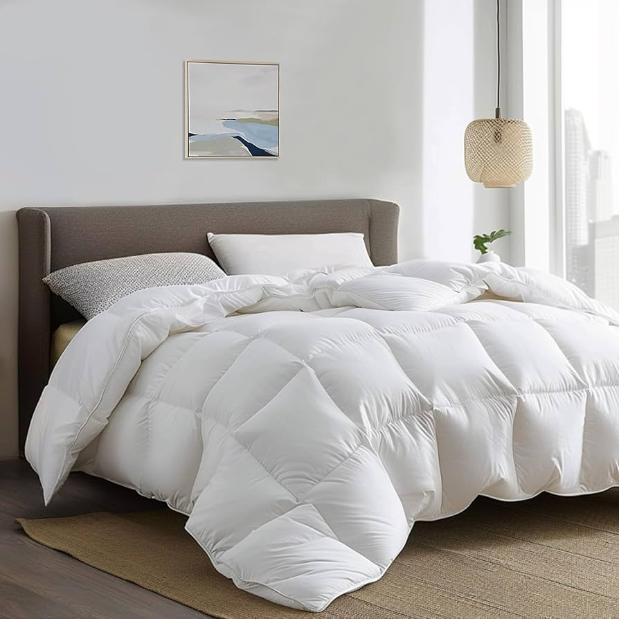 Serta Down Fiber Comforter King Size-All Season Duvet Insert, Luxury Fluffy Bed Comforter 100% Co... | Amazon (US)