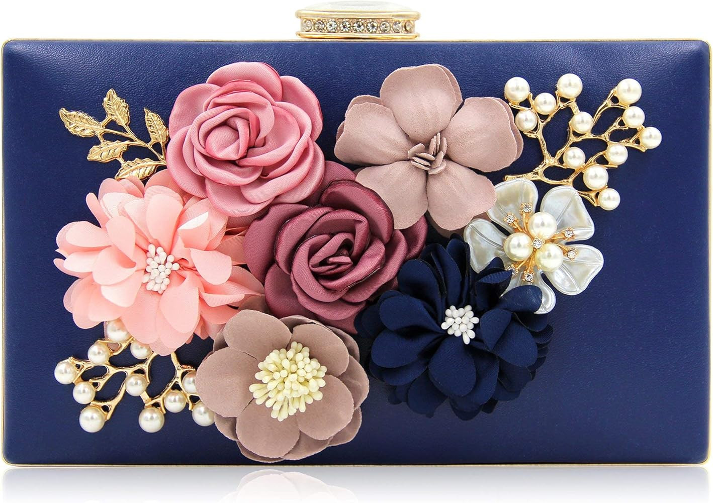Milisente Evening Bag for Women, Flower Wedding Evening Clutch Purse Bride Floral Clutch Bag | Amazon (US)