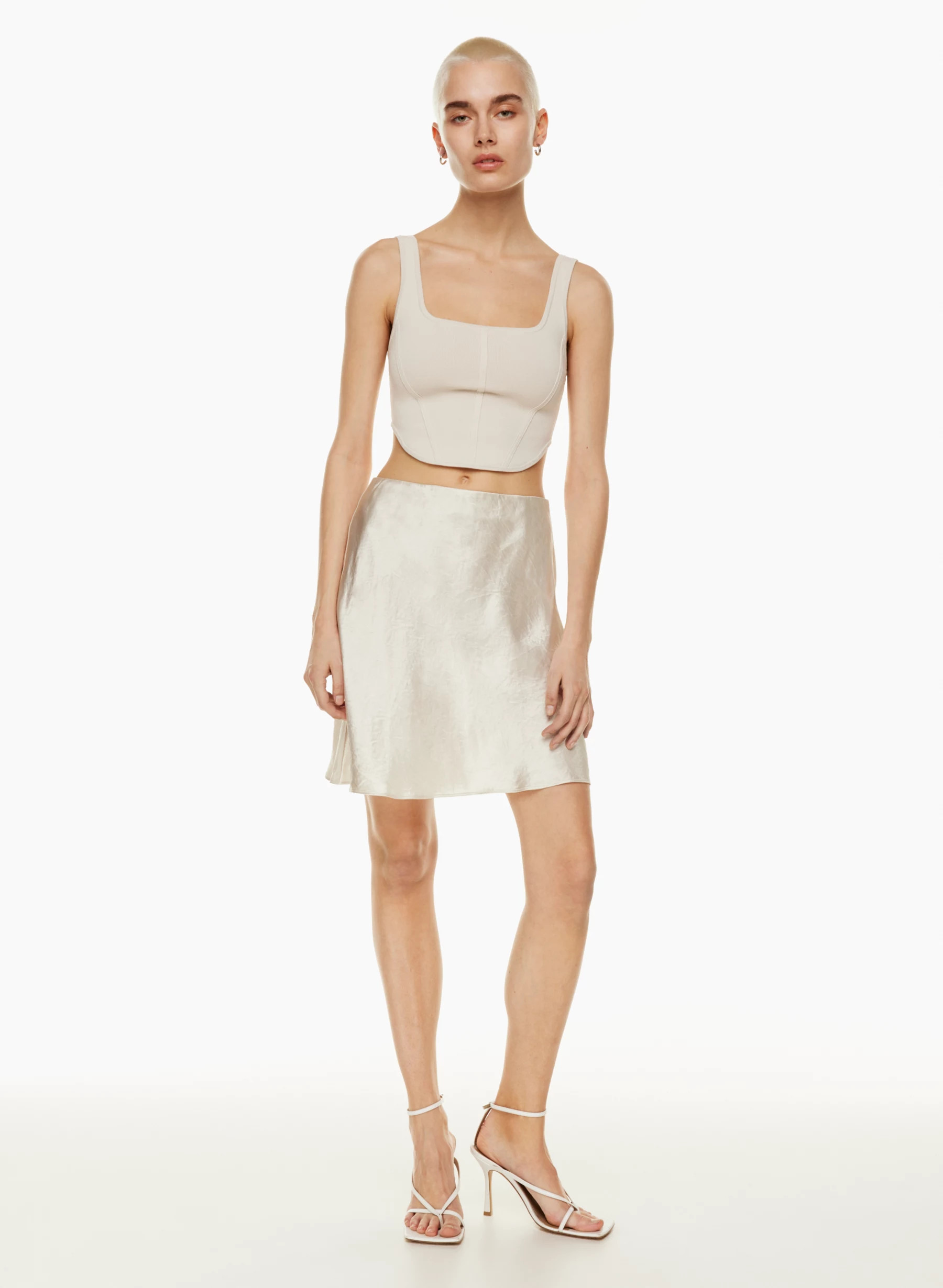 SLIP SATIN MINI SKIRT | Aritzia