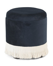16in Astrid Fringe Storage Ottoman | Marshalls