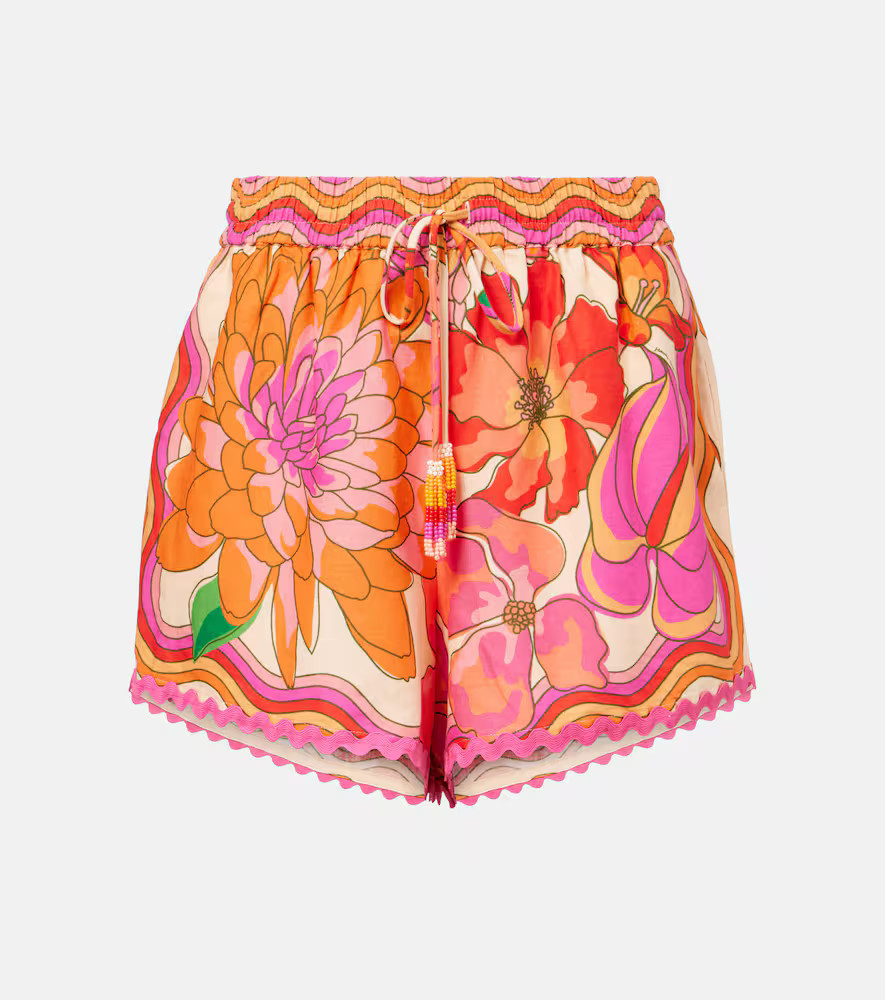Farm Rio Floral linen-blend shorts | Mytheresa (US/CA)