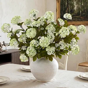 GLIDLION 28" Artificial Snowball Hydrangea Flowers for Vase - 12 Pcs Faux Hydrangea Stems Fake Si... | Amazon (US)