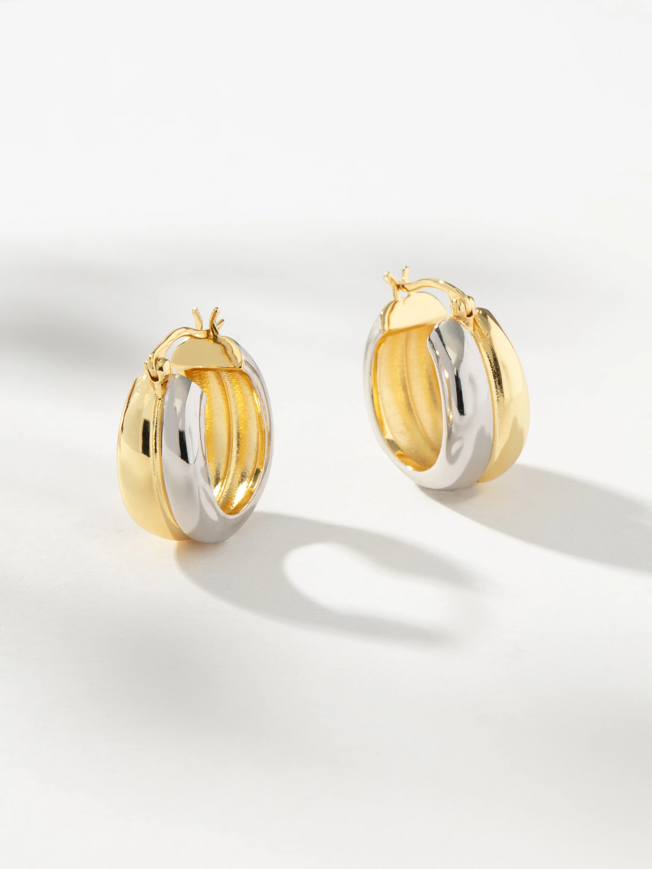 Mixed Metal Dome Hoop Earrings | Mixed Metal Earrings | Uncommon James | Uncommon James