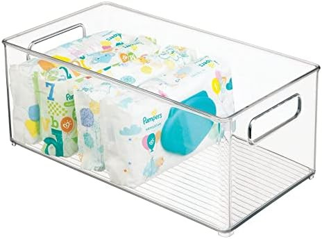 mDesign Plastic Deep Bin Organizer Caddy Container w/Handles for Nursery, Kitchen, Pantry, Bathroom, | Amazon (US)