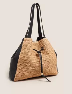 Drawstring Straw Tote Bag | Marks & Spencer (UK)