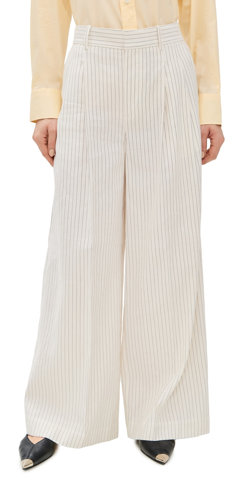 Madewell The Superwide-Leg Trousers Tan And Black Stripe 14 | Shopbop