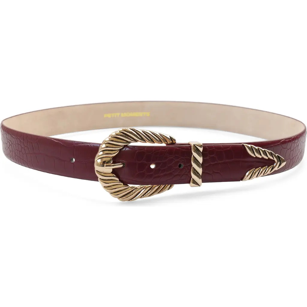 Petit Moments Modern Rodeo Belt in Burgundy/gold at Nordstrom, Size Medium/large | Nordstrom