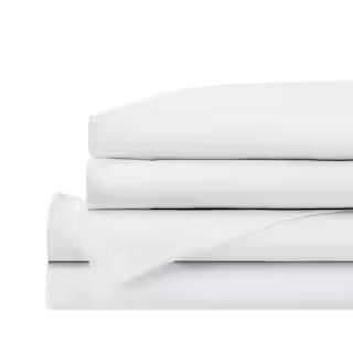 Home Decorators Collection 500 Thread Count Egyptian Cotton Sateen White 4-Piece King Sheet Set 5... | The Home Depot