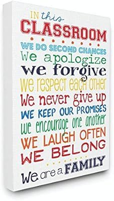 The Kids Room by Stupell in This Classroom Rules Typography Canvas Art, 16 x 1.5 x 20, Proudly Ma... | Amazon (US)