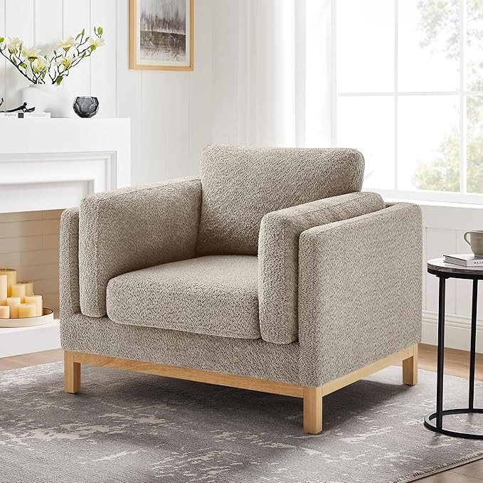 41.34" Oversized Accent Chair, Upholstered Armchair with Solid Wood Legs Living Room Chairs with ... | Amazon (US)