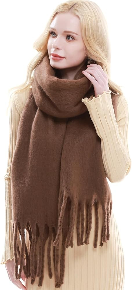 RIIQIICHY Chunky Scarf for Women Winter Warm Thick Scarves Oversized Blanket Scarf | Amazon (US)