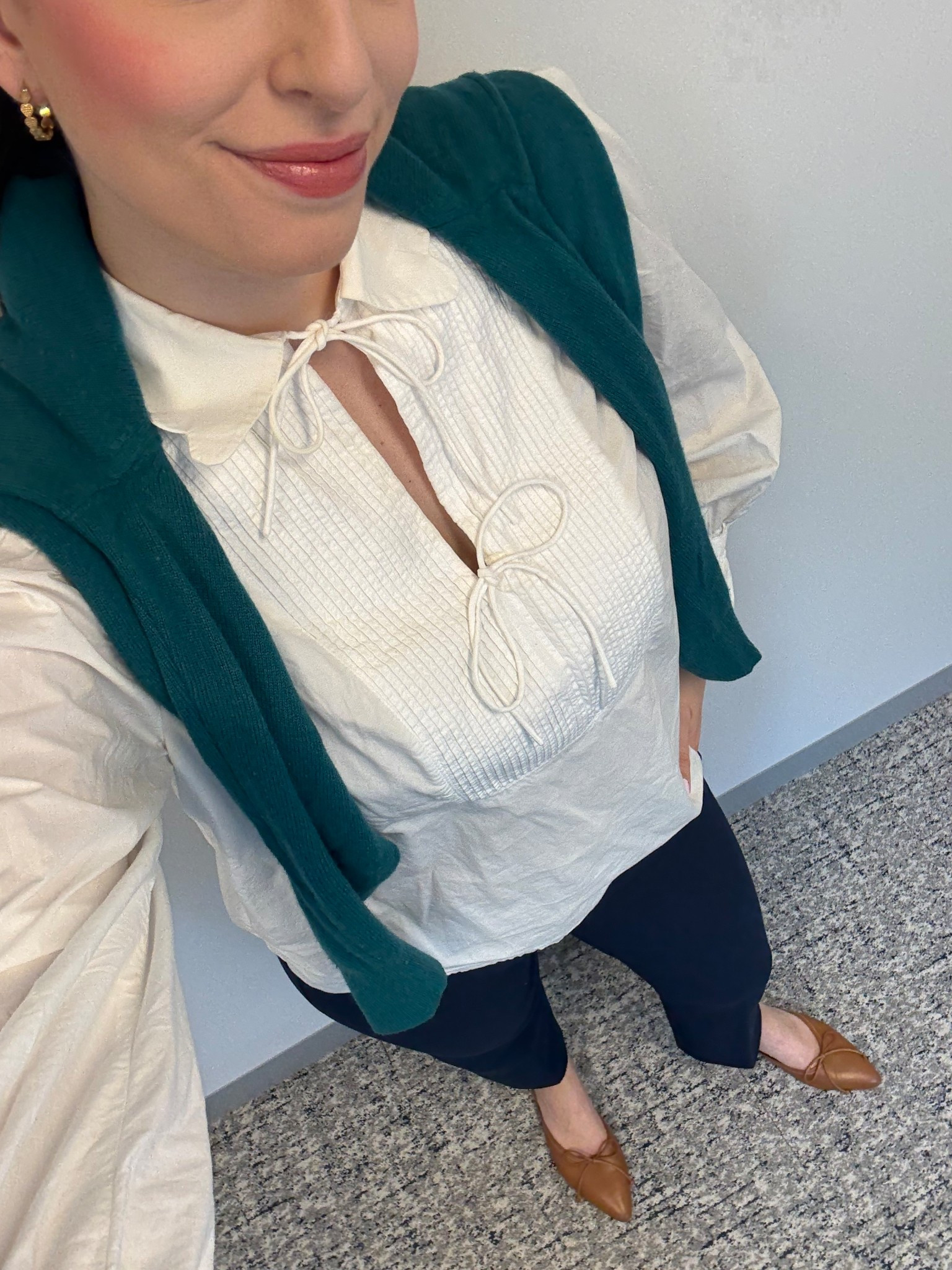 Office style; office outfit, business casual workwear, spring workwear, spring work outfit, lawyer, attorney, corporate style, corporate outfit, scalloped shirt, scalloped blouse, work pants, comfortable work pants, white blouse, high waisted work pants, brown mules

#LTKWorkwear #LTKSeasonal #LTKTall