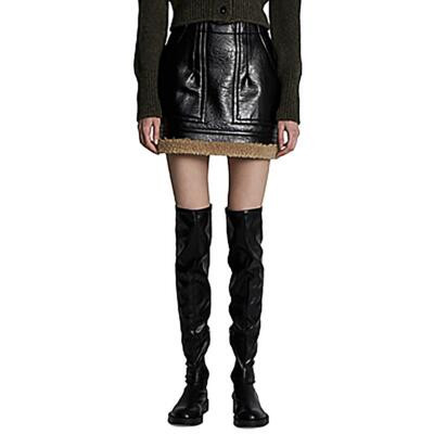 Lvir Womens Faux Leather Sherpa Short Mini Skirt BHFO 5636 | eBay US