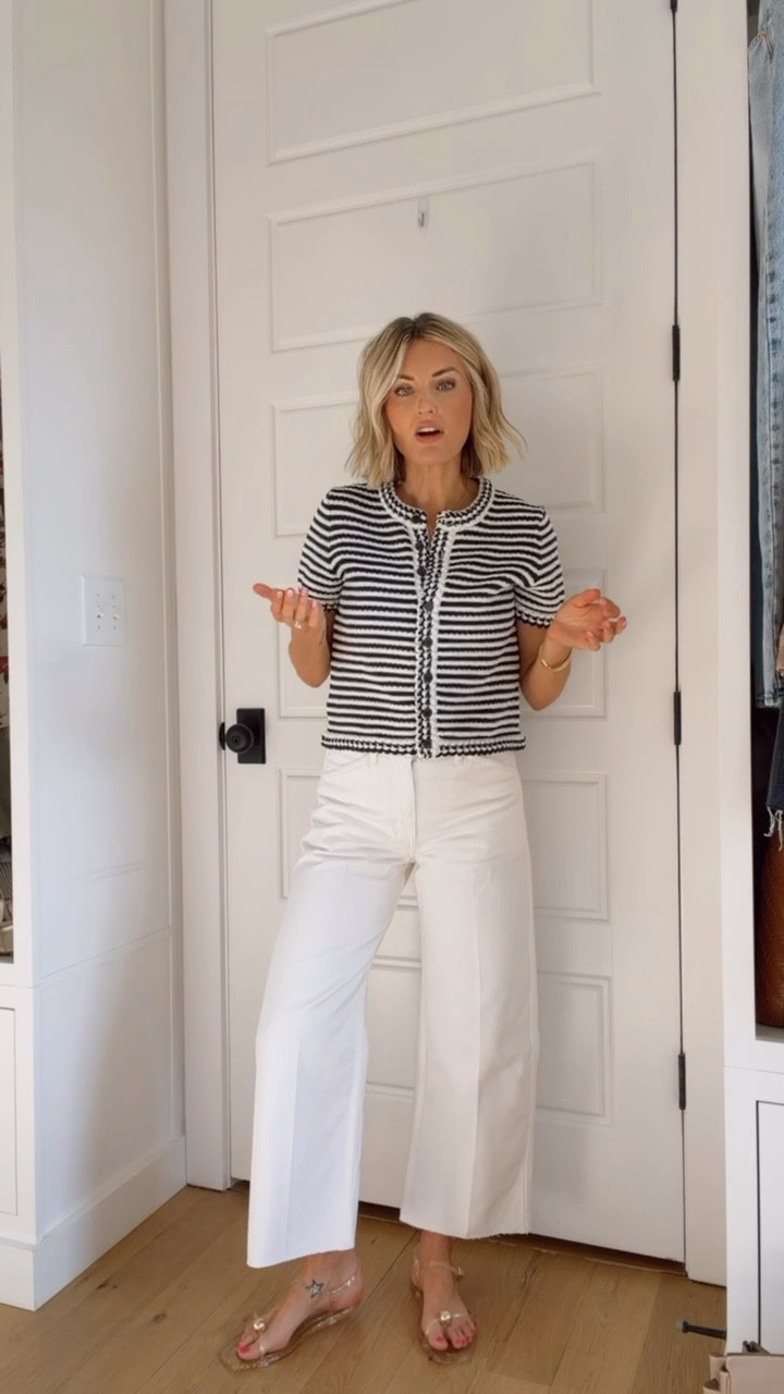 J.Crew is the best for timeless basics to carry you from season to season! So many ways to style these pieces for work or play! Wearing size 27 in the jeans & size medium in the cardigan. 

Loverly Grey, J.crew, basics, striped cardigan, white jeans outfit, white denim outfit, spring workwear, spring fashion, spring outfit ideas 

#LTKSeasonal #LTKWorkwear #LTKootd