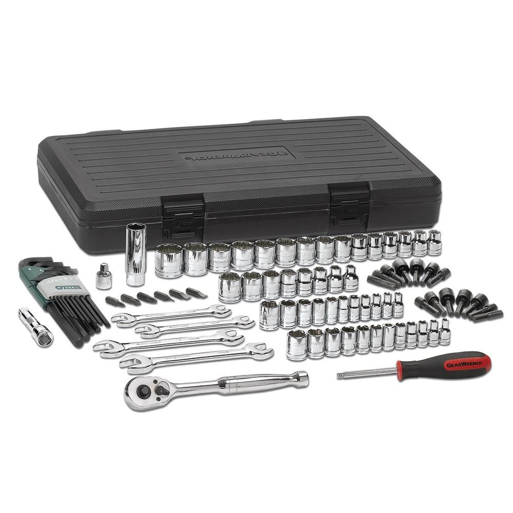 1/4 in. and 3/8 in. Drive SAE/Metric Standard Mechanics Tool Set (88-Piece) | The Home Depot