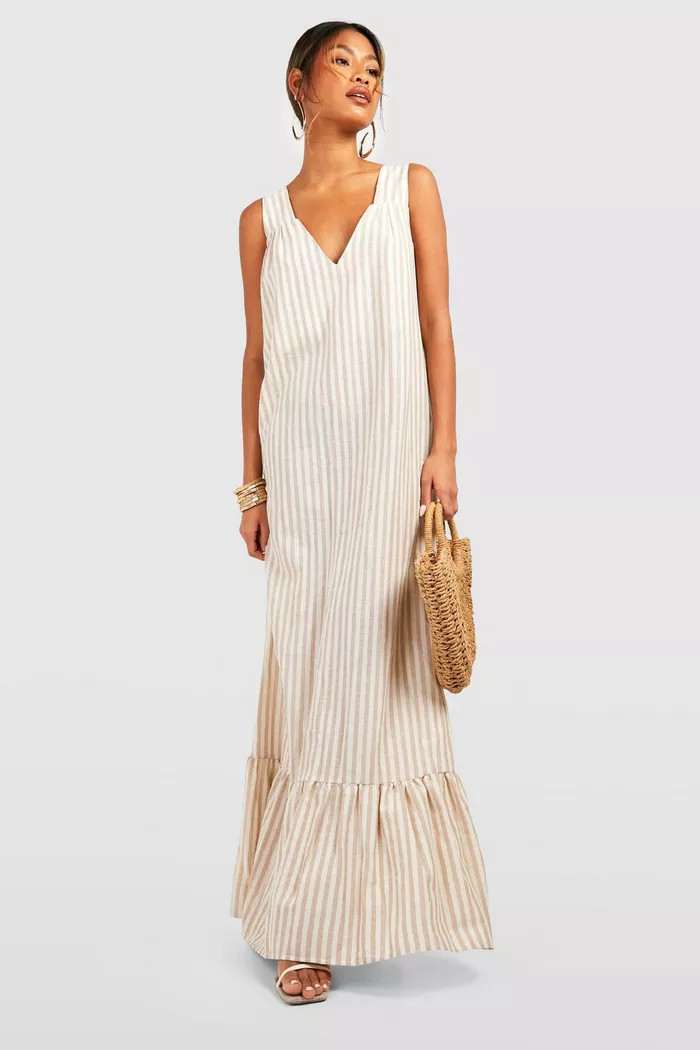 Stripe Trapeze Maxi Dress | boohoo (US & Canada)