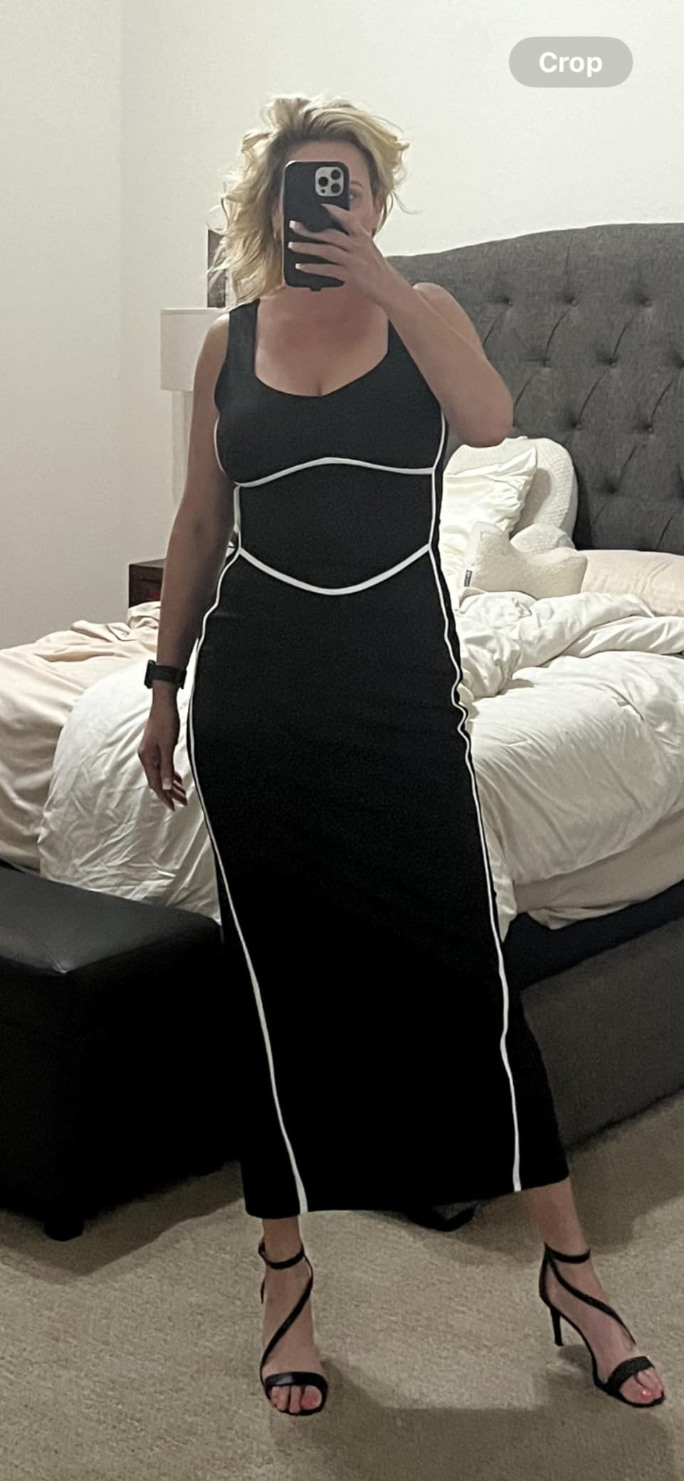 BTFBM Women Maxi Bodycon Dresses Square Neck Sleeveless Contrast Binding Split Cocktail Party Clu... | Amazon (US)