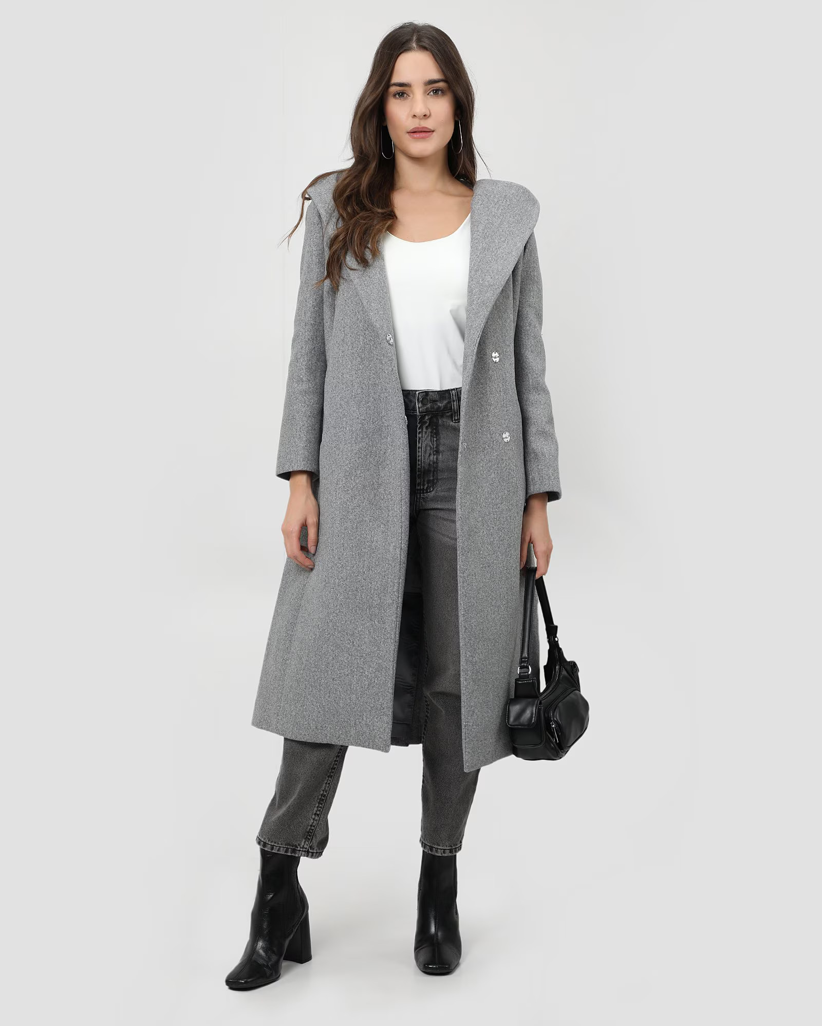 Casaco feminino alongado com amarração cinza | AK by Riachuelo | Riachuelo (BR)