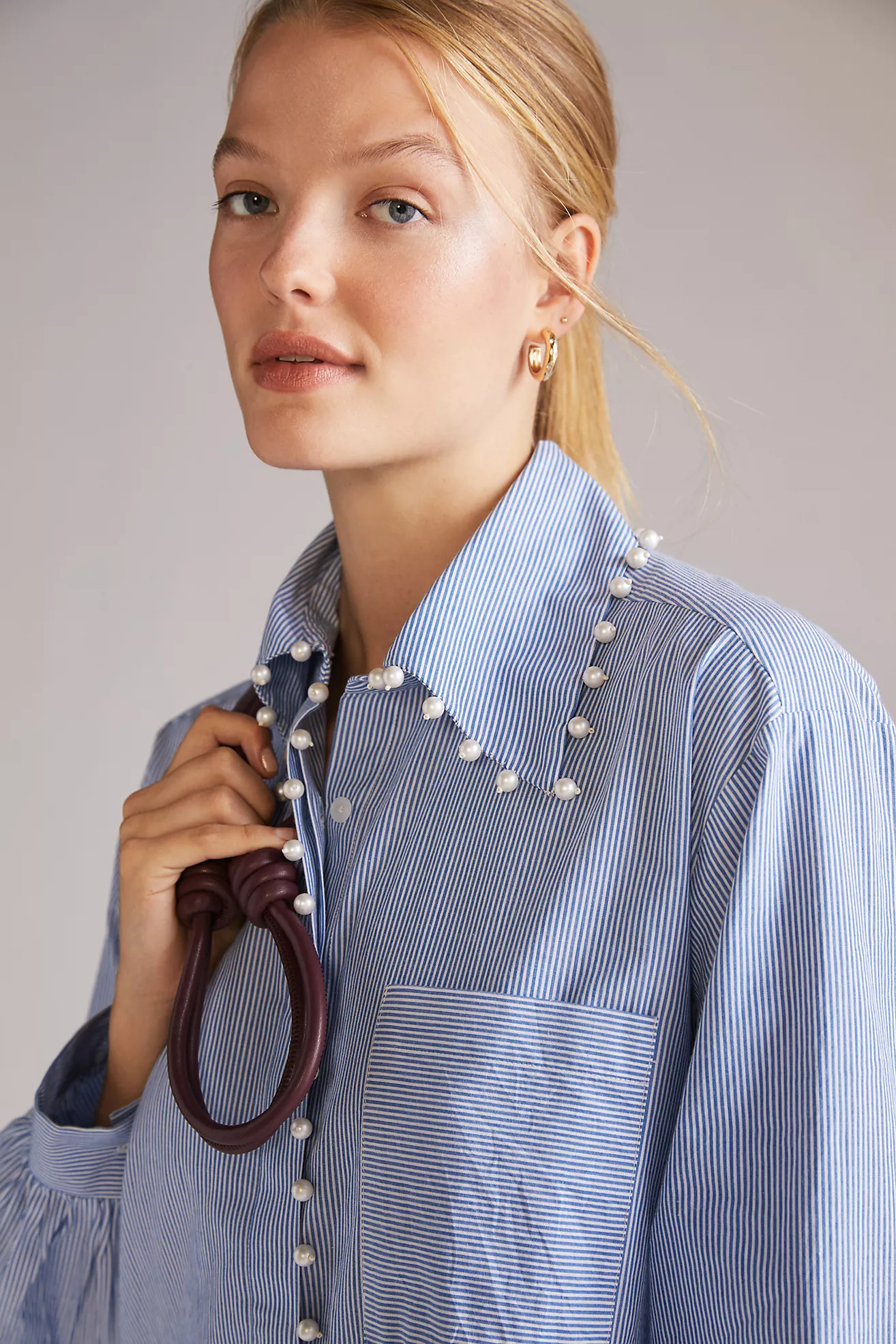 Mememe Embellished Buttondown Tunic | Anthropologie (US)
