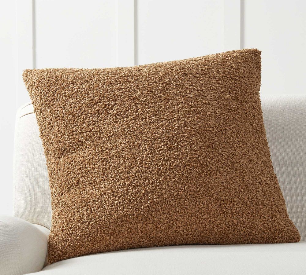 Cozy Teddy Faux Fur Pillow Cover, 20 x 20&amp;quot;, Tobacco | Pottery Barn (US)