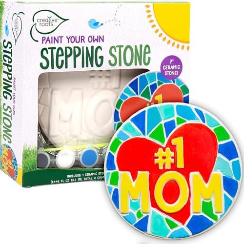 Creative Roots Paint Your Own #1 MOM Stepping Stone, Craft Kits for Kids, Ceramics to Paint, Ages... | Amazon (US)