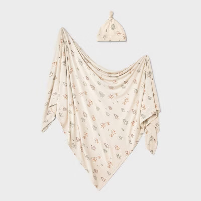 Baby Winnie the Pooh Swaddle and Hat Set - Cloud Island™ Khaki 0-3M | Target