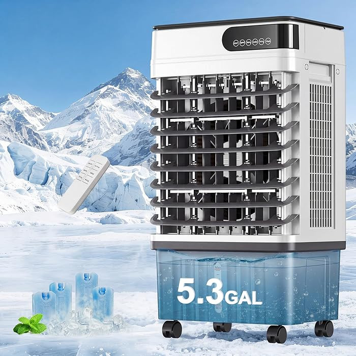 Uthfy Swamp Cooler, 30 Inch Evaporative Air Cooler with 5.3 Gal Large Water Tank, 1800 CFM, 120\u... | Amazon (US)