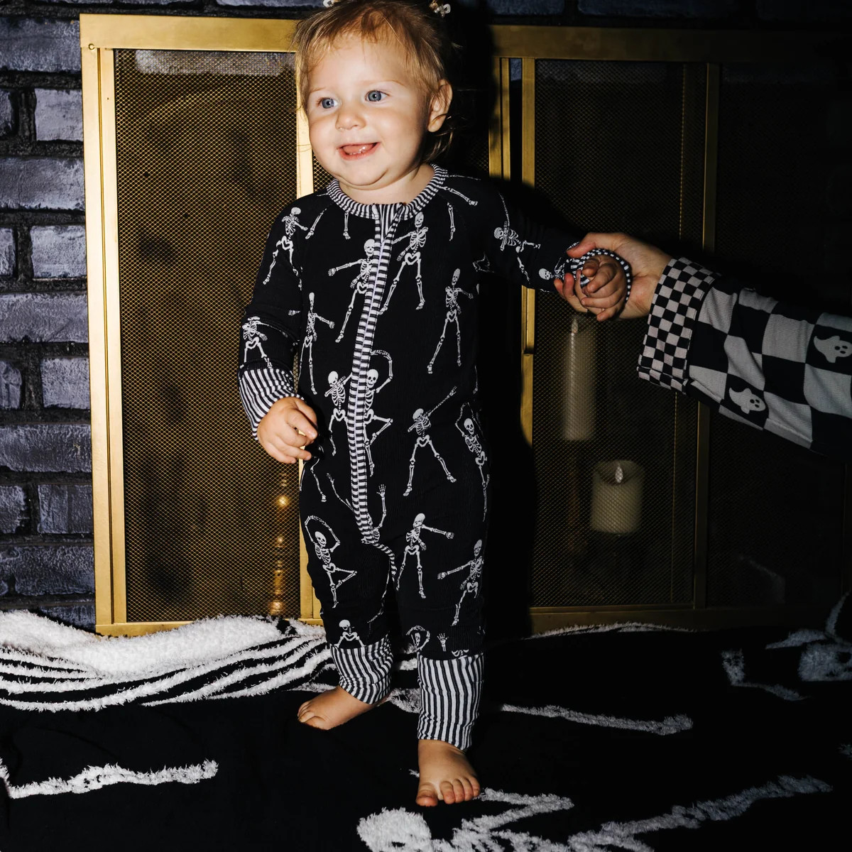 Baby Skelly Ribbed Zip Pajamas | Staykation