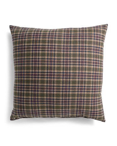 24x24 Wool Blend Alastair Plaid Oversized Luxury Pillow | TJ Maxx
